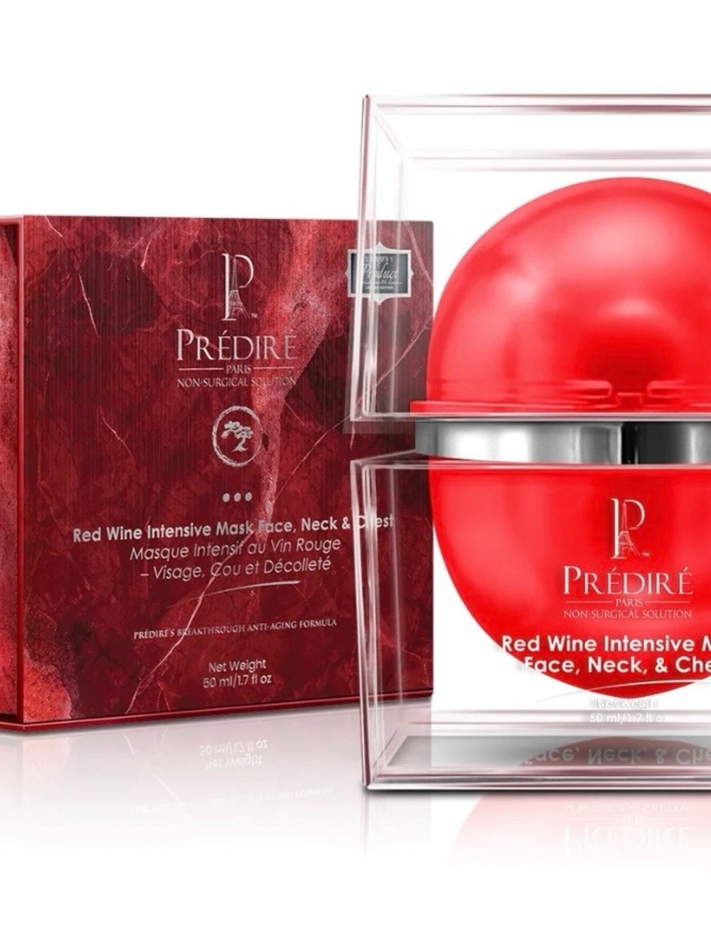 Prédiré Red Wine Intensive Mask for Face, Neck & Chest - Red